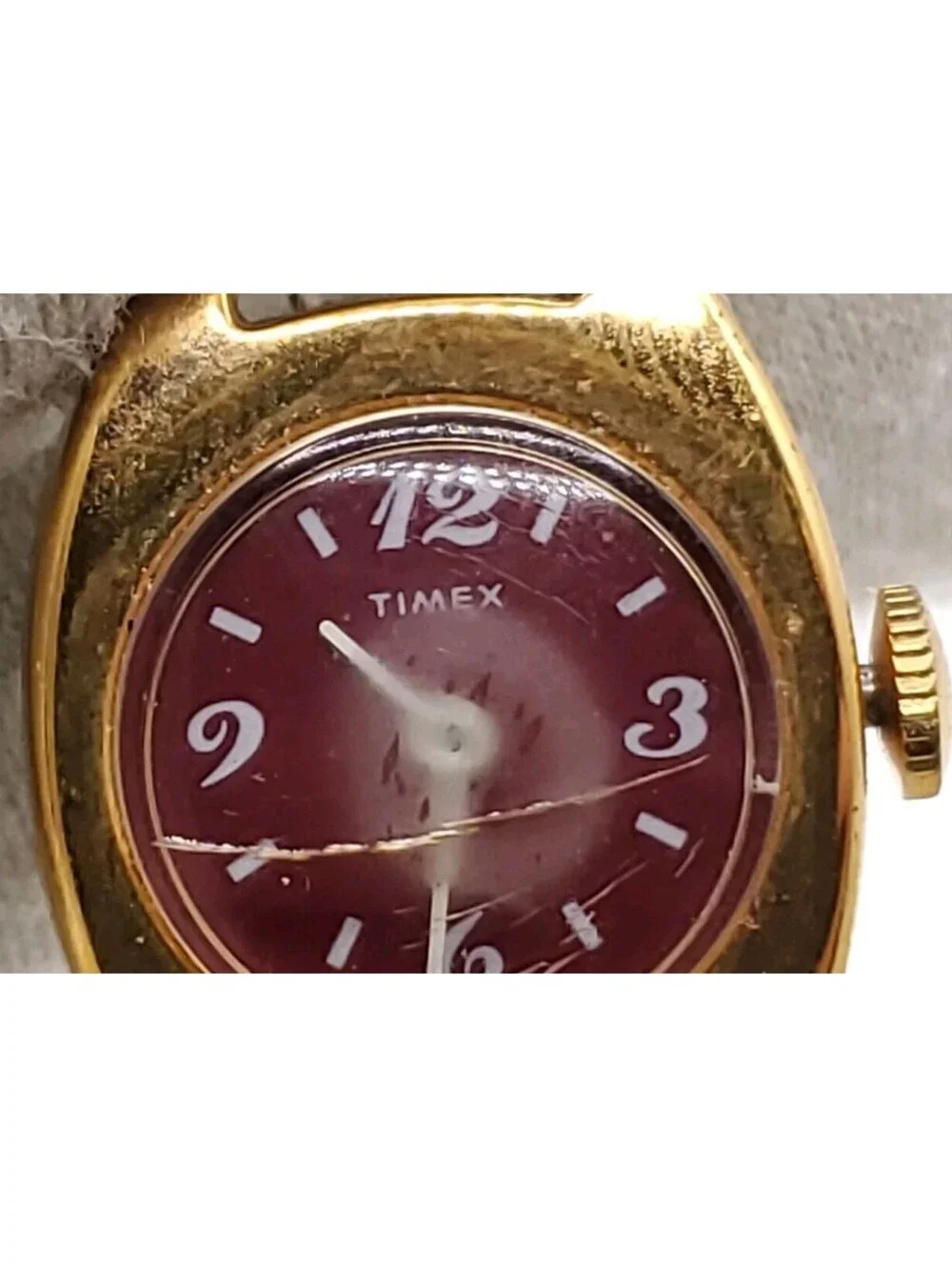 Vintage Timex Mechanical Watch Womens Running Red Dial 20mm